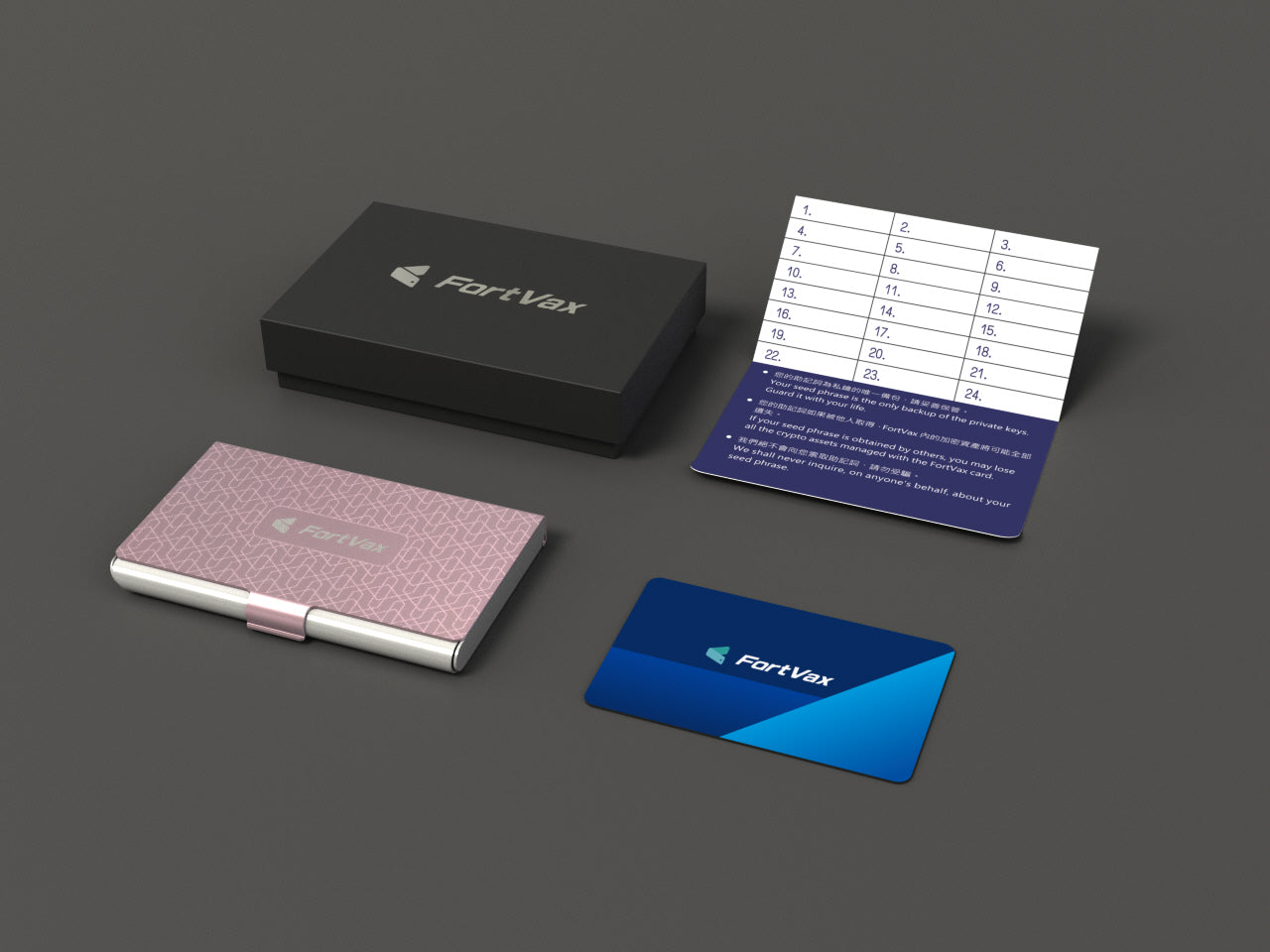 FortVax Cold Wallet Card (Pink namecard holder)