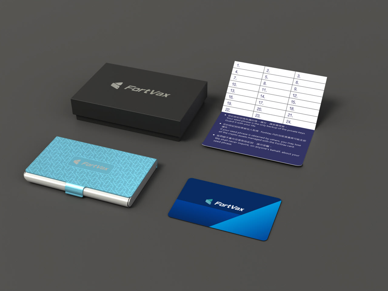 FortVax Cold Wallet Card (Blue namecard holder)